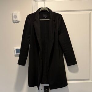 Classic Black Open-Front Blazer Jacket by